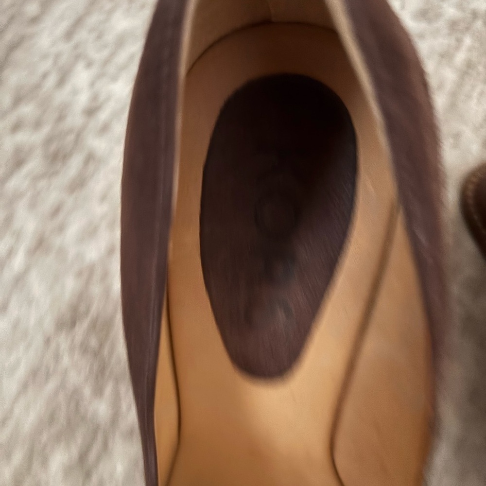 Michael Kors Brown Peep-Toe Suede Wedges - Picture 6 of 11